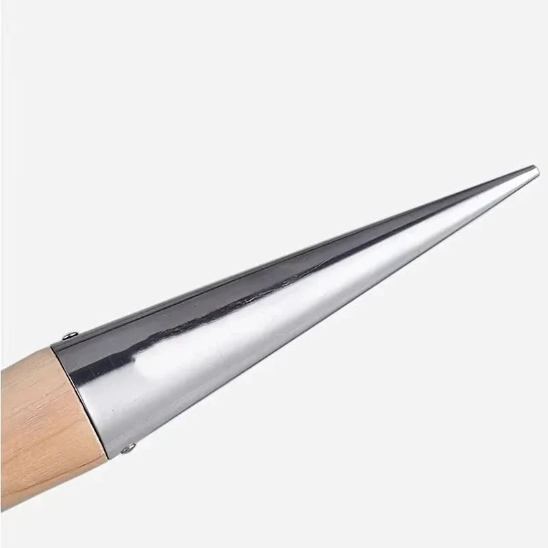 Garden Dibber Stainless Steel Tapered Tip Wood Handle