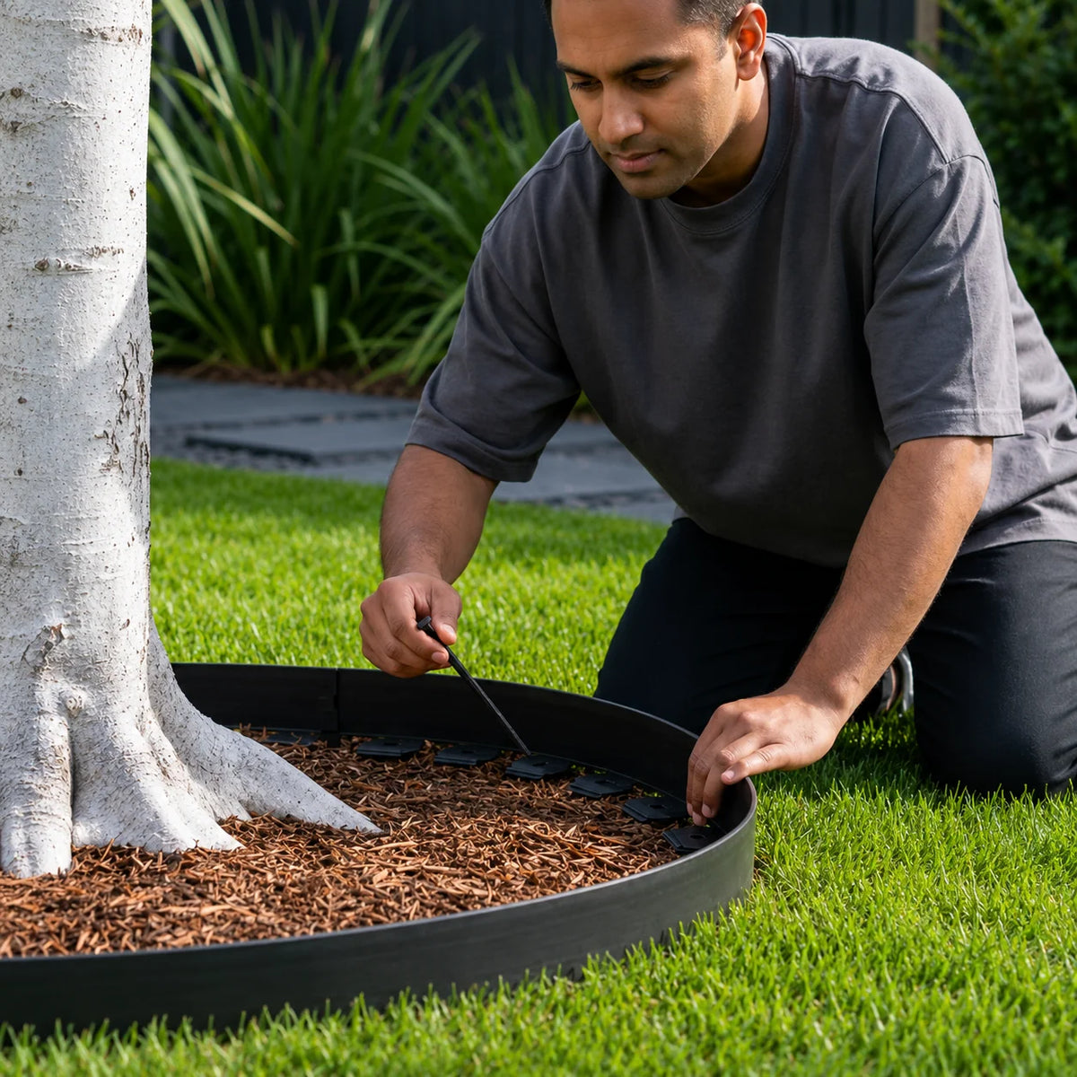 Garden Edging Flexible No-Dig Design 30 Stakes Included