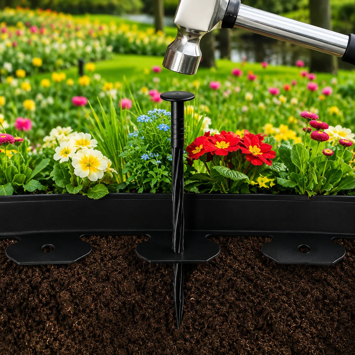 Garden Edging Flexible No-Dig Design 30 Stakes Included
