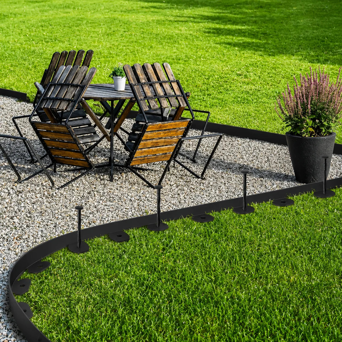 Garden Edging Flexible No-Dig Design 30 Stakes Included