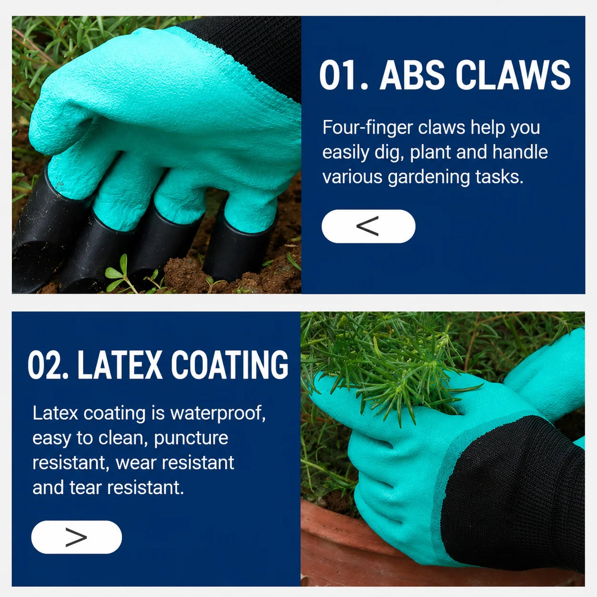 Garden Gloves ABS Fingertip Claws Breathable Fabric