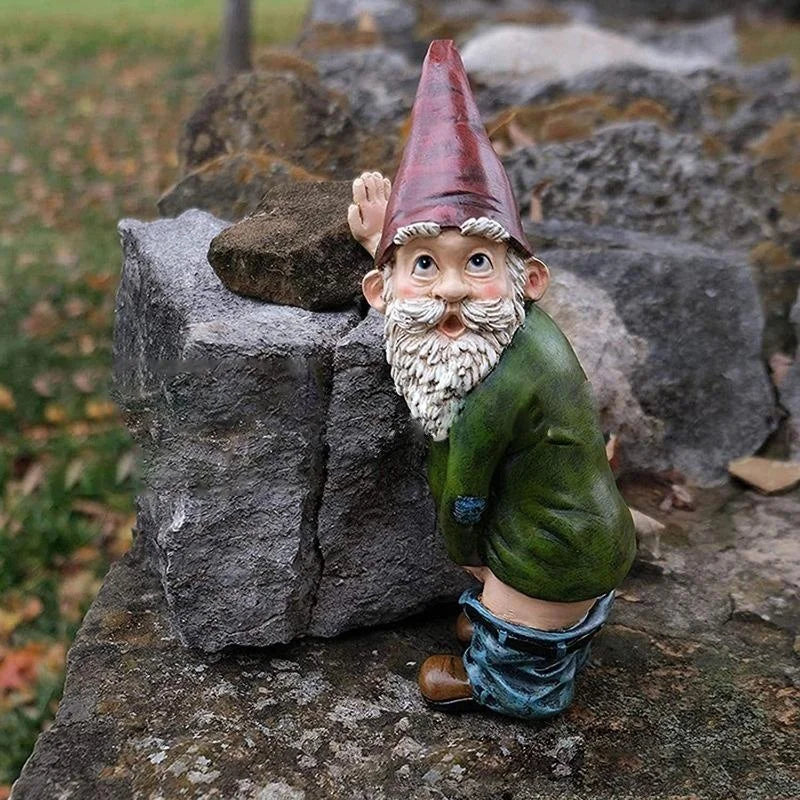 Garden Gnome Statue Resin Funny Outdoor Decor