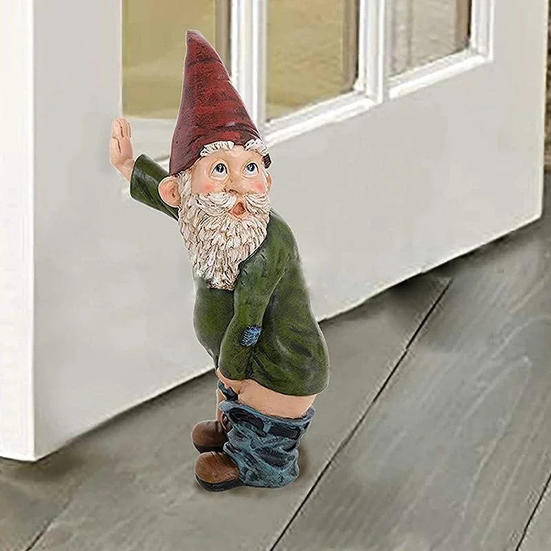 Garden Gnome Statue Resin Funny Outdoor Decor
