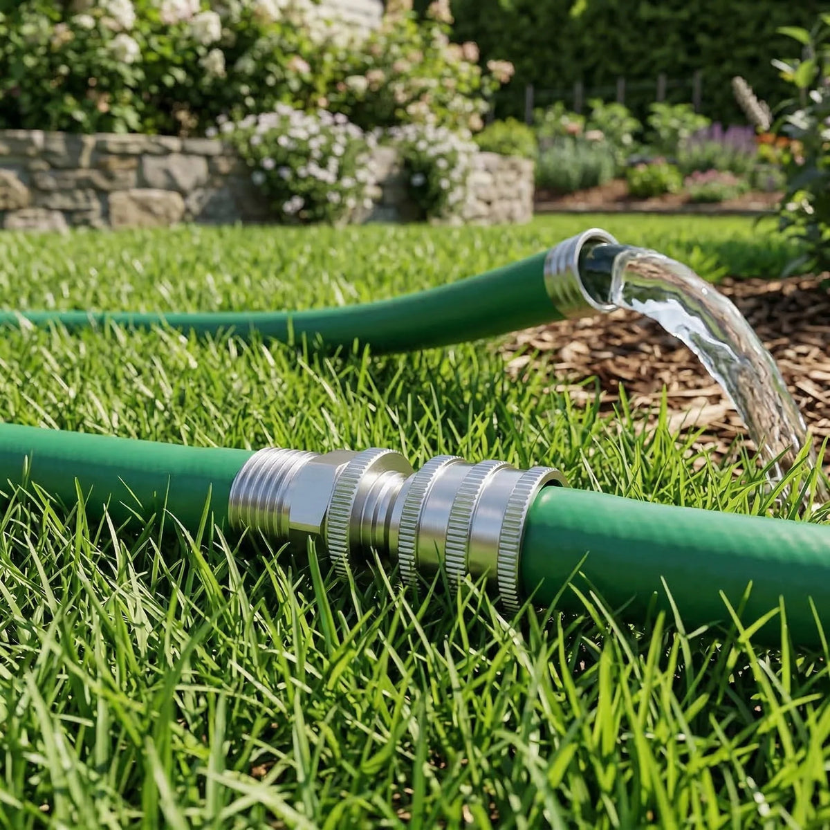 Garden Hose Connector Set Stainless Steel Quick-Connect 4-Piece