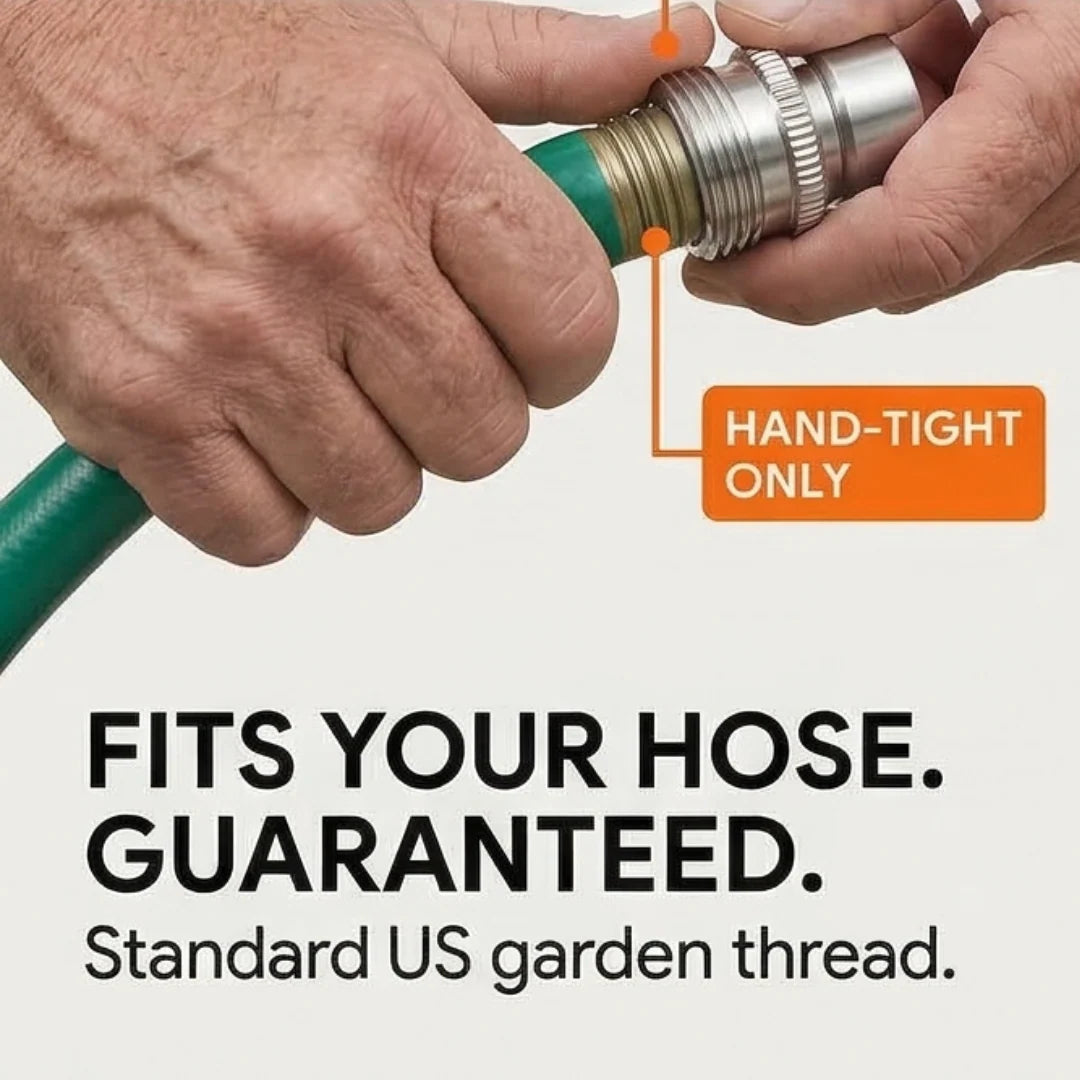 Garden Hose Connector Set Stainless Steel Quick-Connect 4-Piece