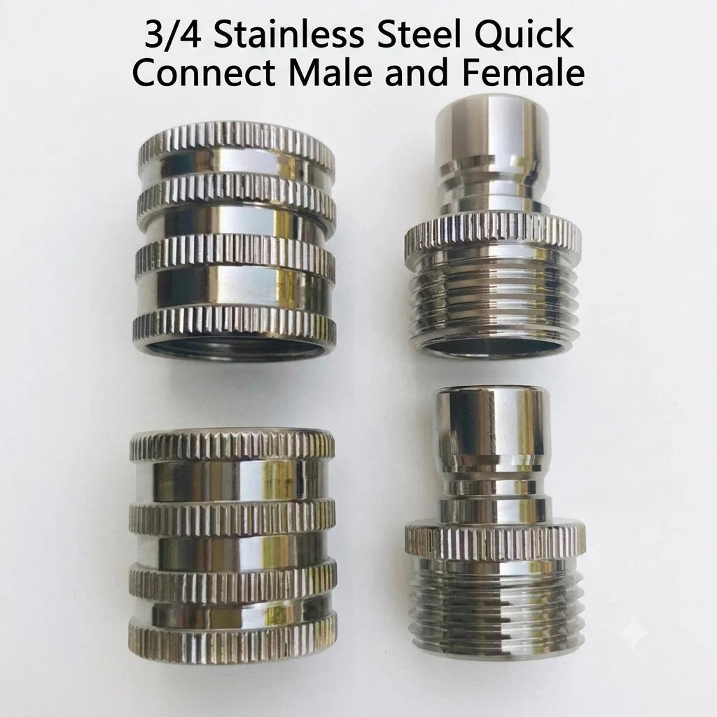 Garden Hose Connector Set Stainless Steel Quick-Connect 4-Piece
