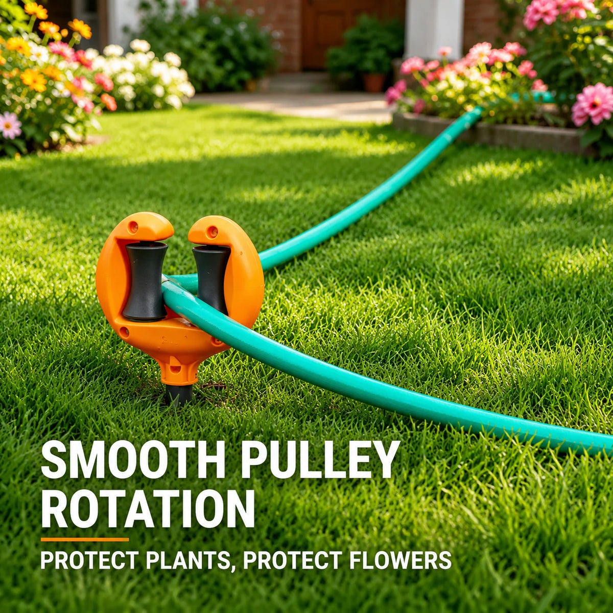 Garden Hose Guide Dual Rollers Plant Protection Ground Stake