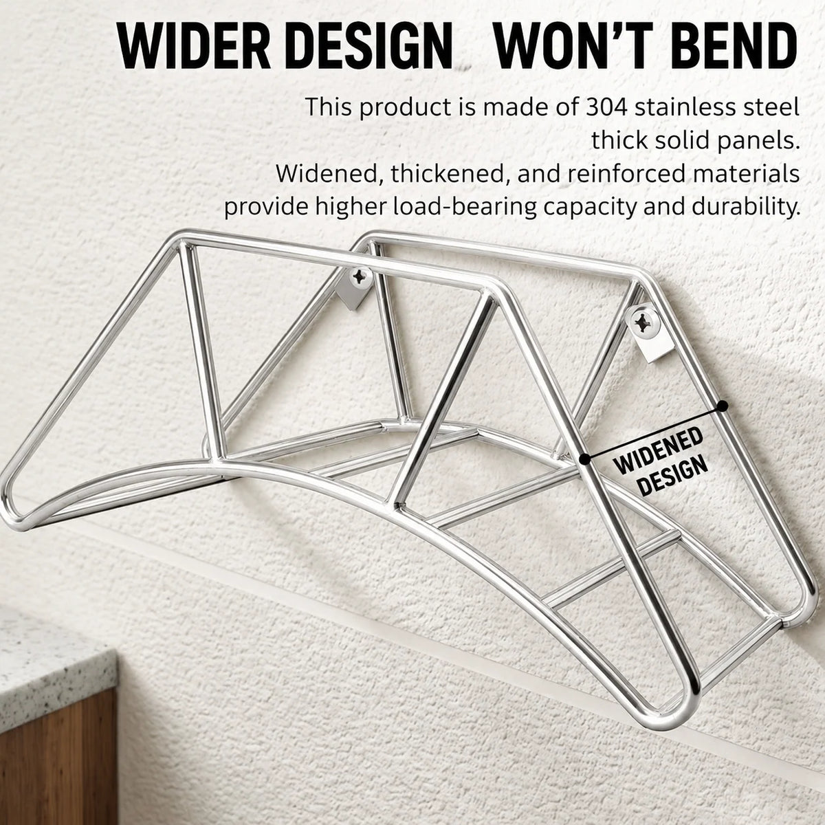 Garden Hose Holder 304 Stainless Steel Wall-Mounted Kink-Reducing Design