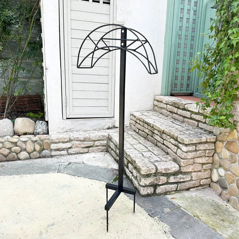 Garden Hose Holder Freestanding Steel Detachable Design