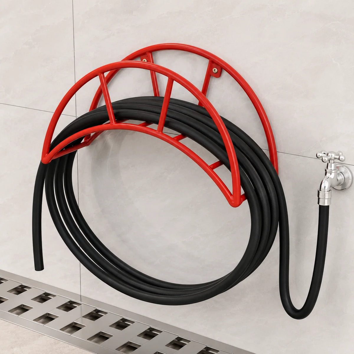 Garden Hose Holder Wall-Mounted Stainless Steel 110 lb Capacity