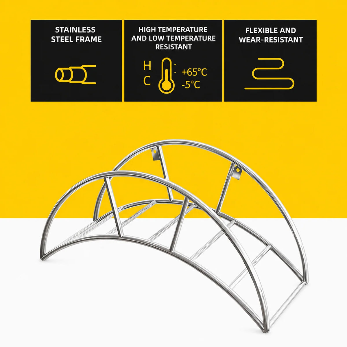 Garden Hose Holder Wall-Mounted Stainless Steel 110 lb Capacity