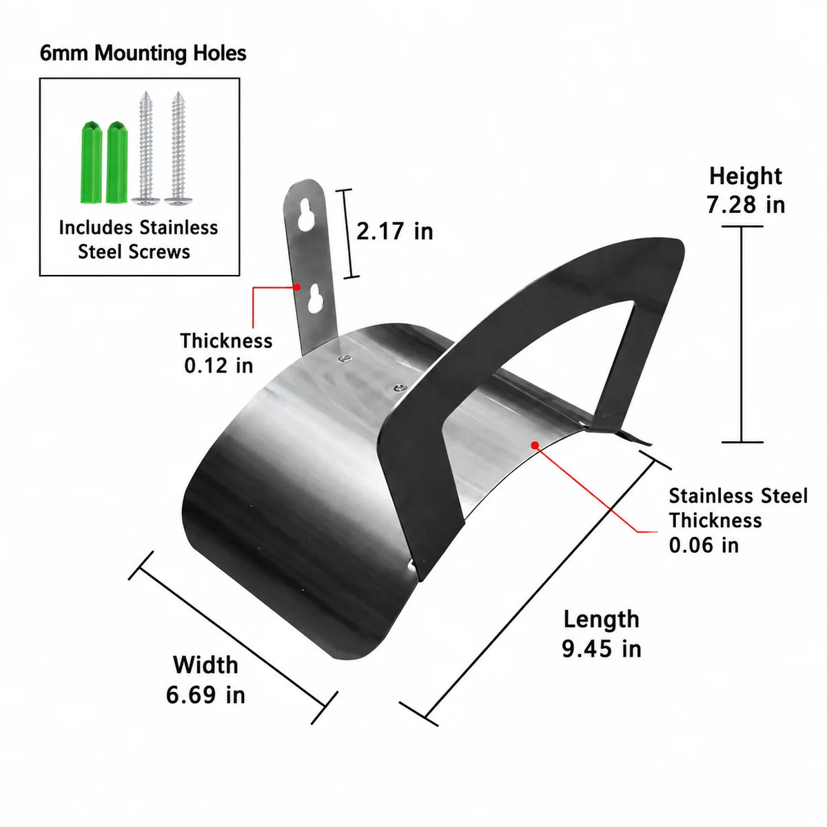 Garden Hose Holder Wall-Mounted Stainless Steel Holds 115 Ft