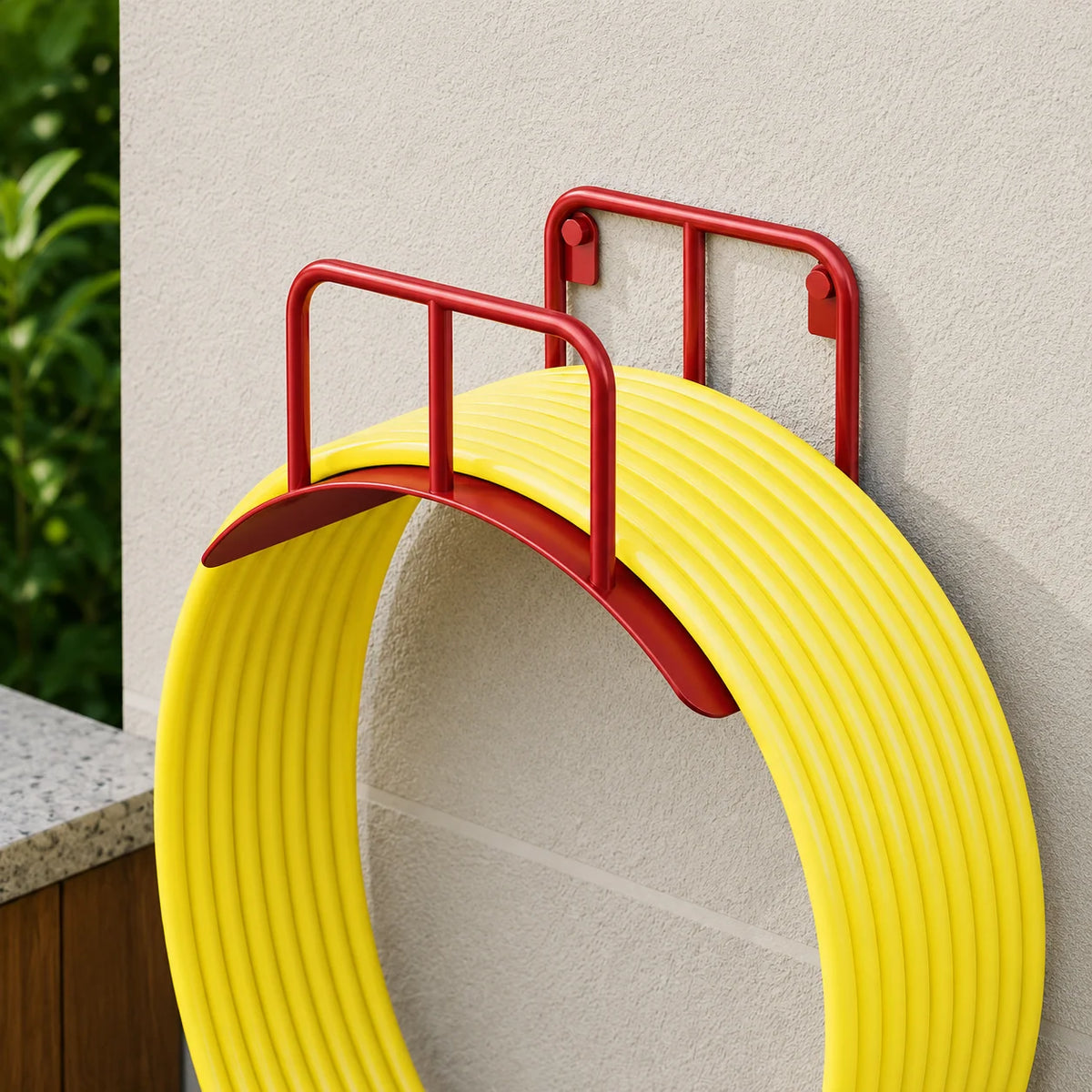Garden Hose Holder Wall-Mounted Stainless Steel Space-Saving