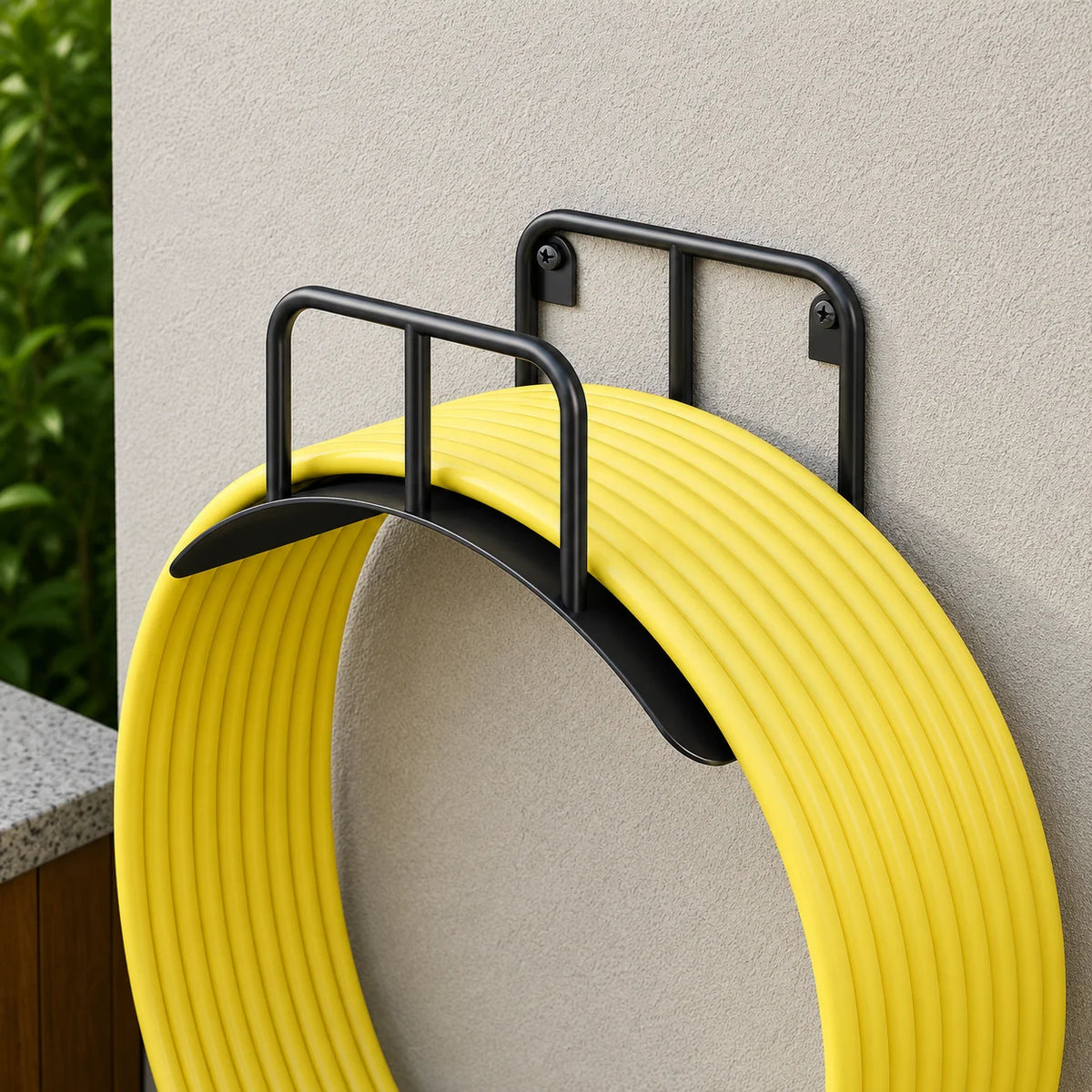 Garden Hose Holder Wall-Mounted Stainless Steel Space-Saving
