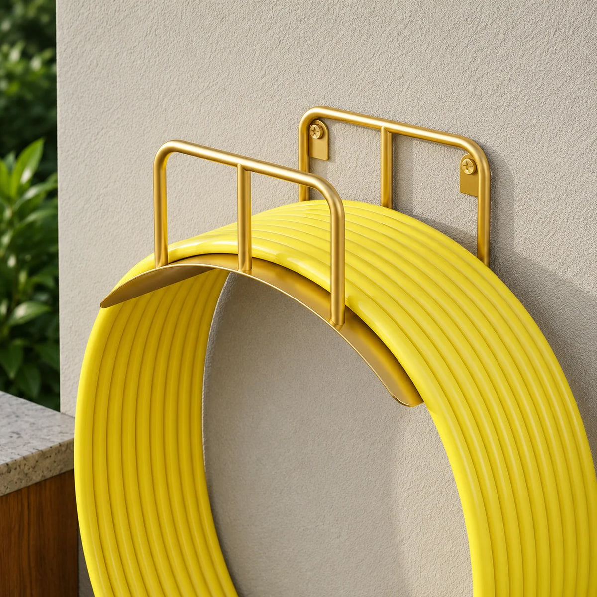 Garden Hose Holder Wall-Mounted Stainless Steel Space-Saving