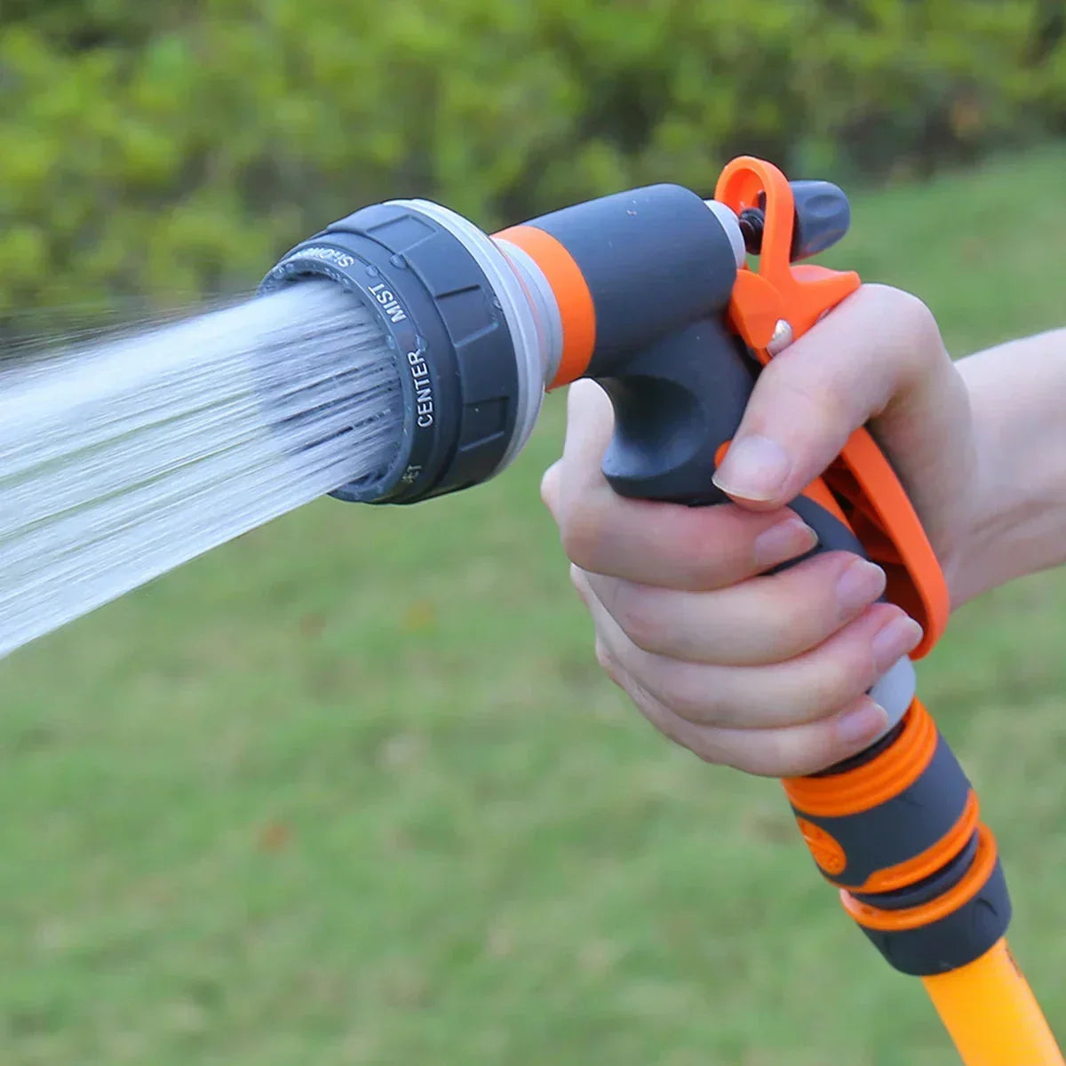 Garden Hose Spray Gun 8 Patterns Adjustable Flow Trigger Lock