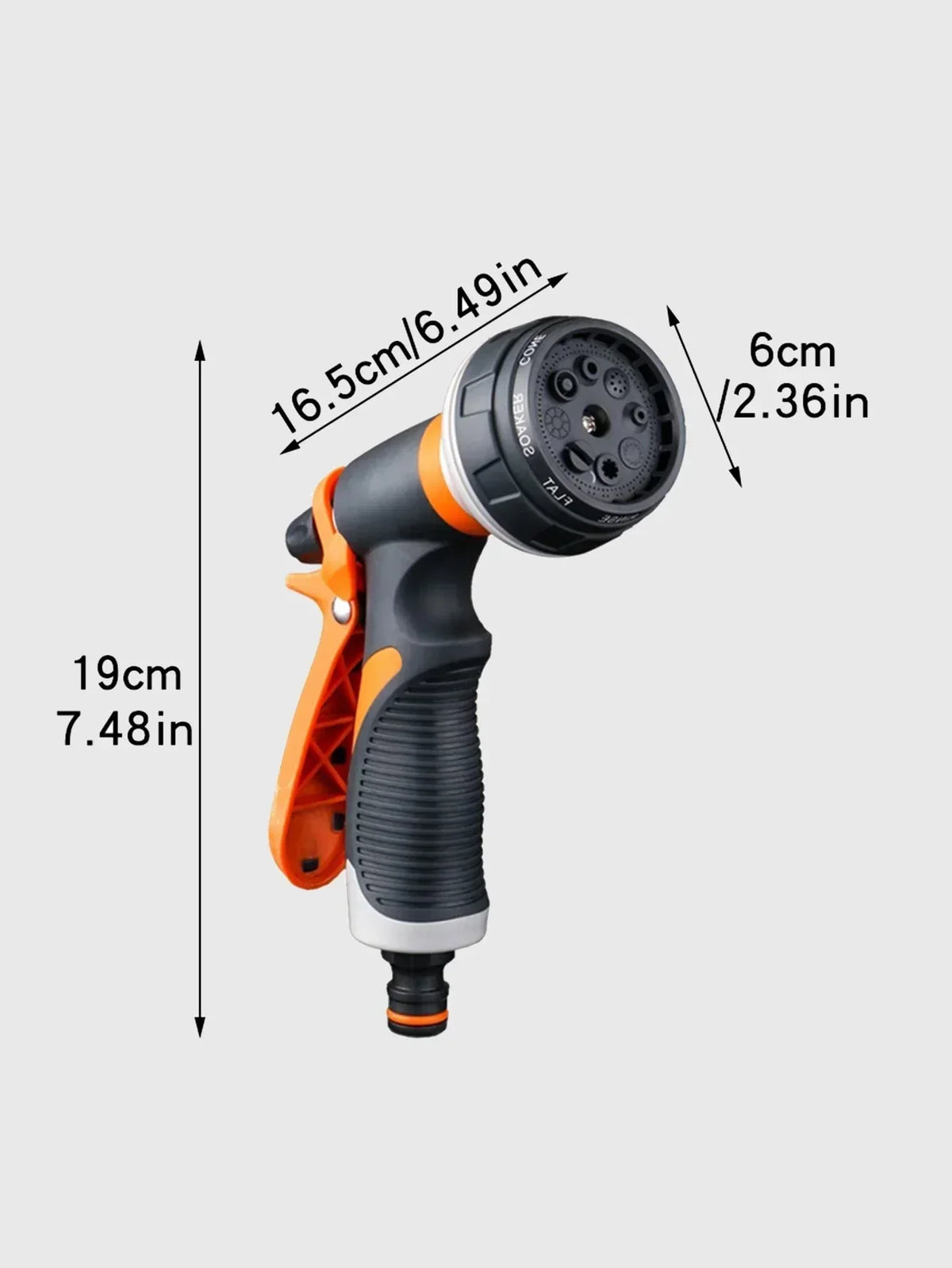 Garden Hose Spray Gun 8 Patterns Adjustable Flow Trigger Lock