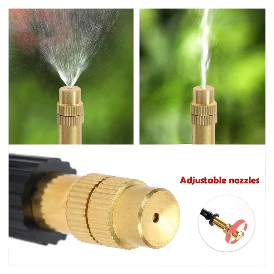 Garden Irrigation System 360° Adjustable Nozzles Quick-Connect Hose Kit