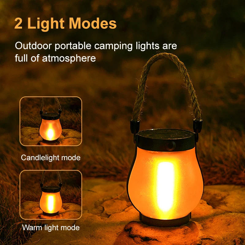 Garden Lantern Solar-Powered Flickering Flame Weather-Resistant