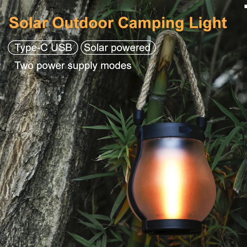Garden Lantern Solar-Powered Flickering Flame Weather-Resistant