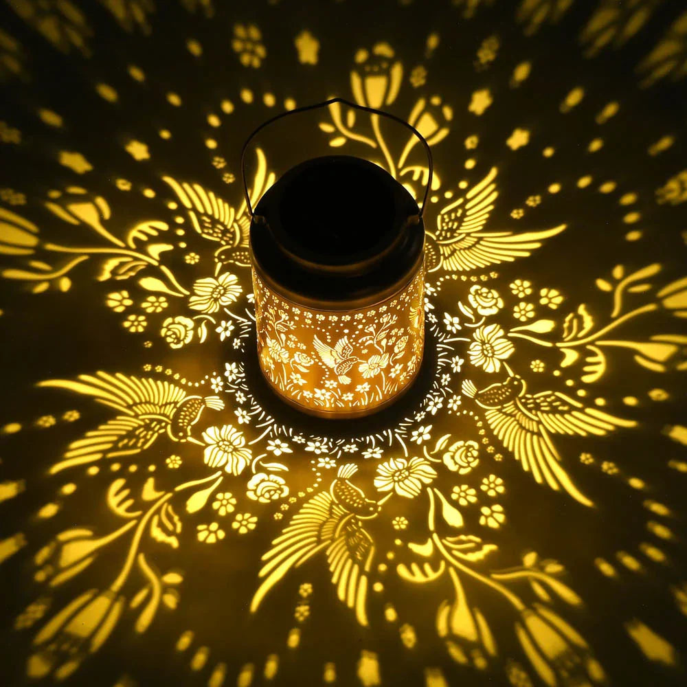 Garden Lantern Solar-Powered IP55 Weather-Resistant Metal Dusk-To-Dawn Light