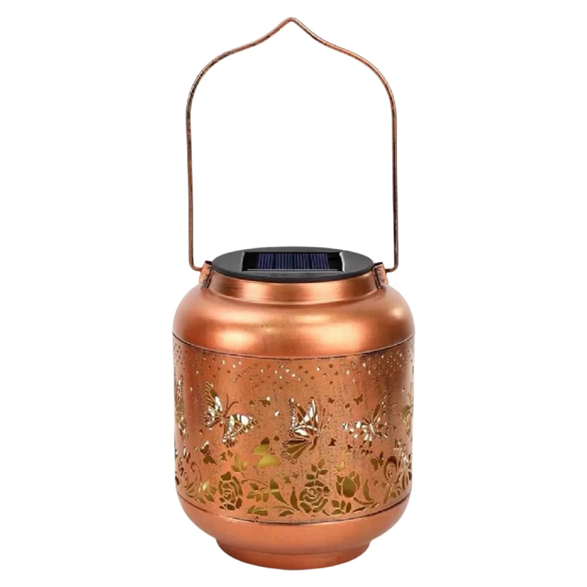 Garden Lantern Solar-Powered IP55 Weather-Resistant Metal Dusk-To-Dawn Light