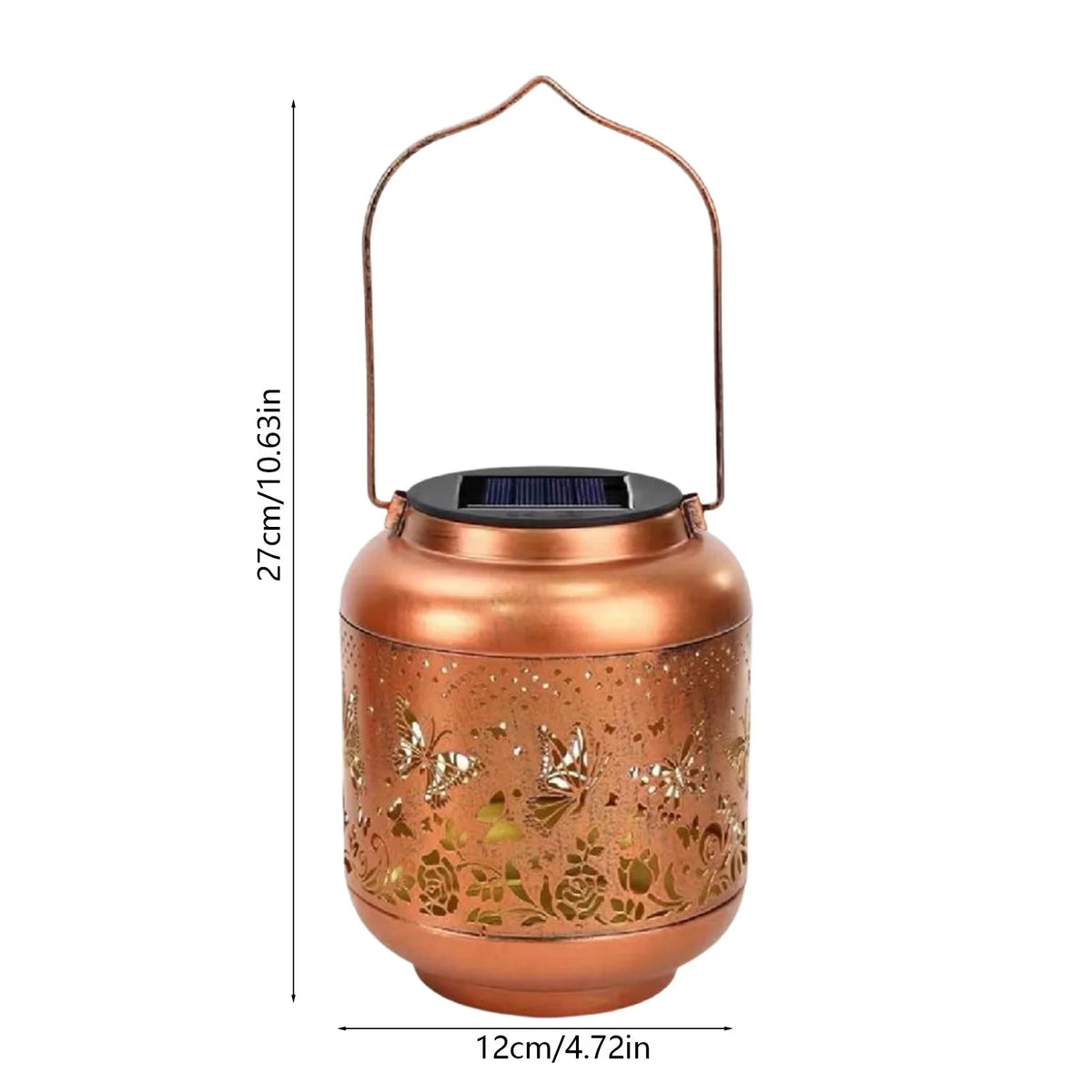 Garden Lantern Solar-Powered IP55 Weather-Resistant Metal Dusk-To-Dawn Light