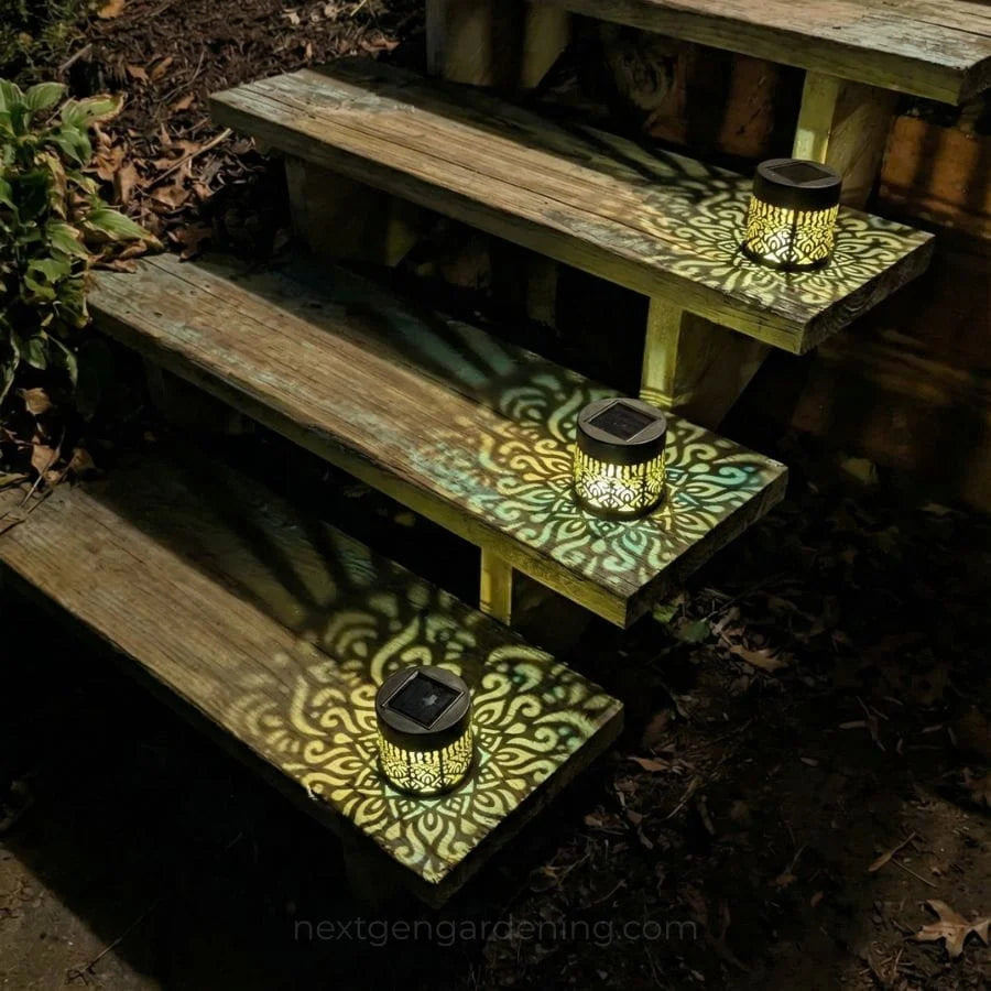 Garden Light Solar-Powered Mandala Projection Dusk-To-Dawn
