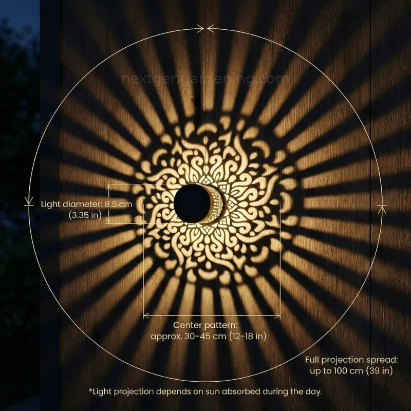 Garden Light Solar-Powered Mandala Projection Dusk-To-Dawn