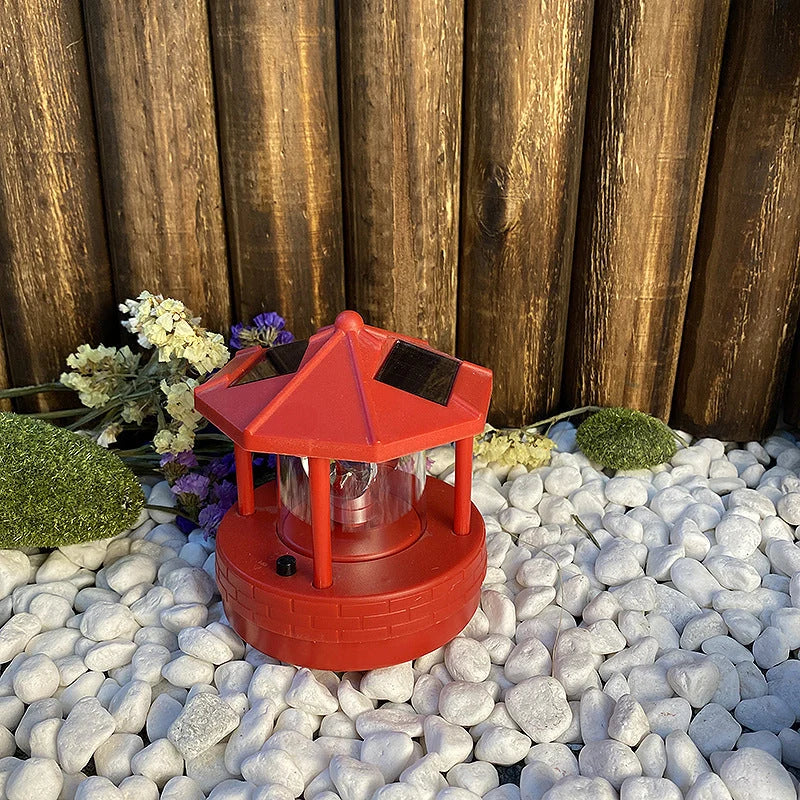 Garden Light Solar Powered Rotating Beacon Automatic Dusk Sensor