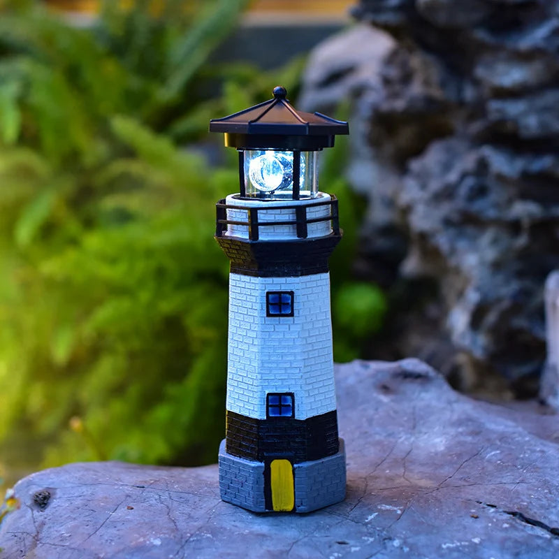 Garden Light Solar-Powered Rotating Beacon Dusk-To-Dawn