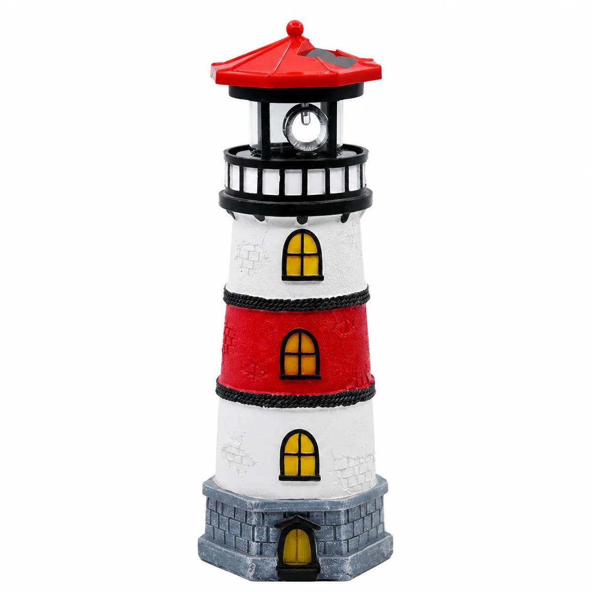 Garden Light Solar-Powered Rotating Beacon Dusk-To-Dawn