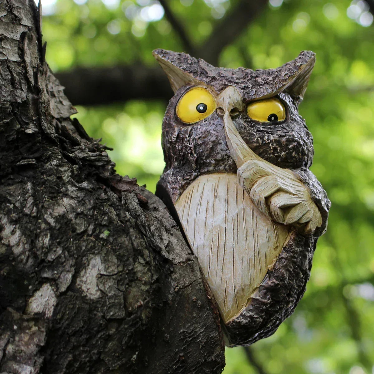 Garden Ornament Resin Hanging Peeking Owl
