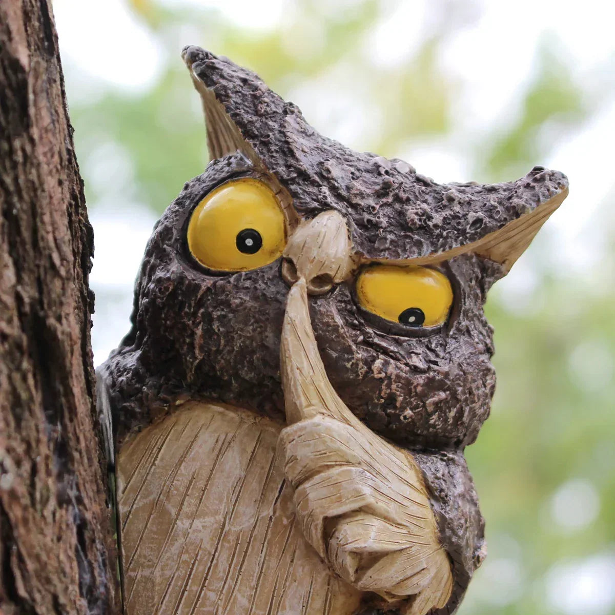 Garden Ornament Resin Hanging Peeking Owl
