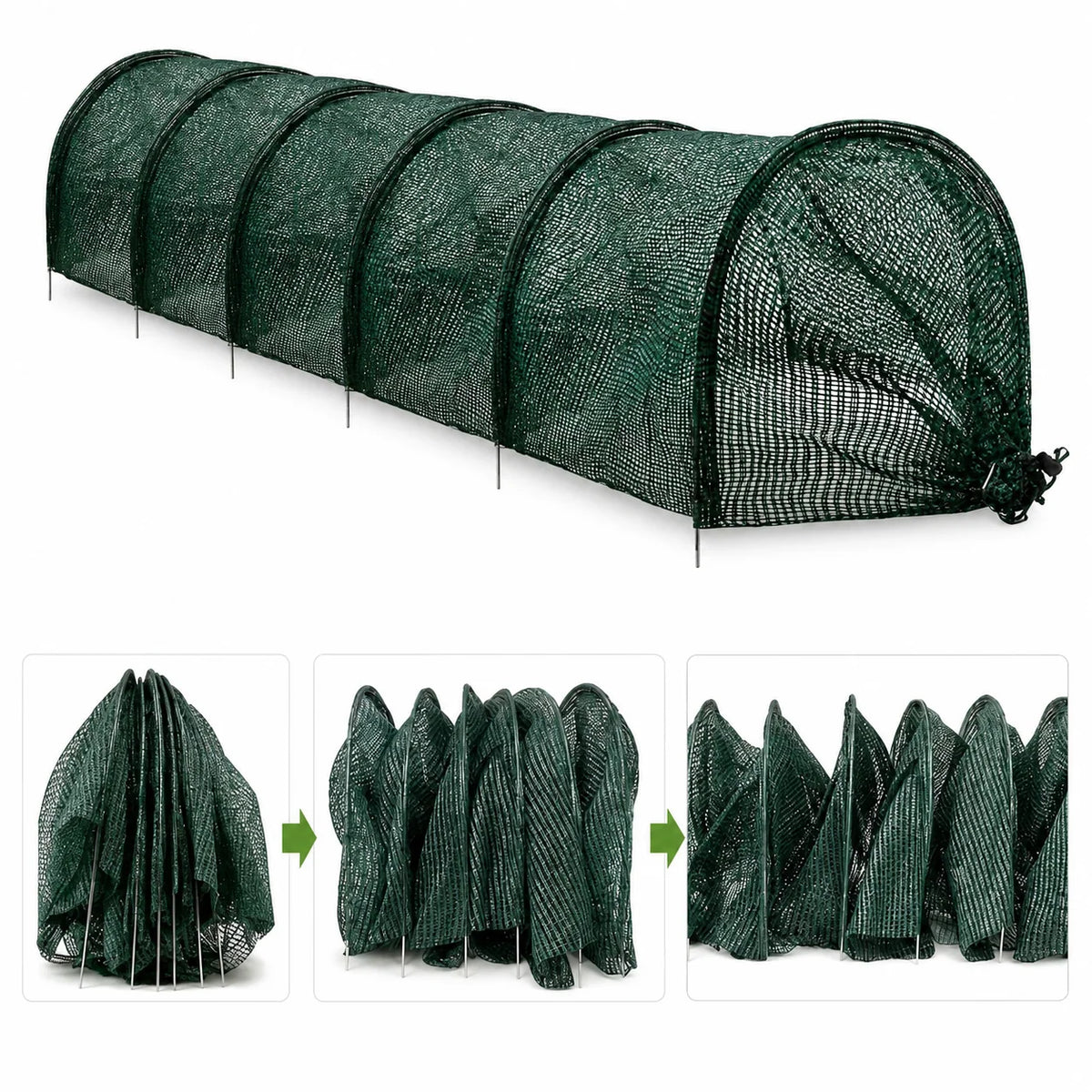 Garden Protection Tunnel Fine Mesh Collapsible Frame
