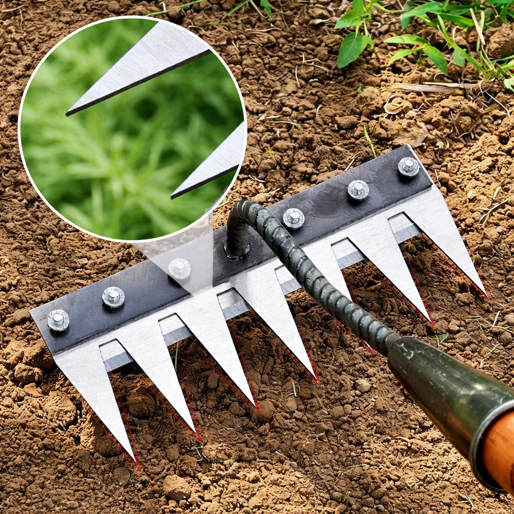Garden Rake Head Iron 5–8 Tines for Weeding & Soil Aeration