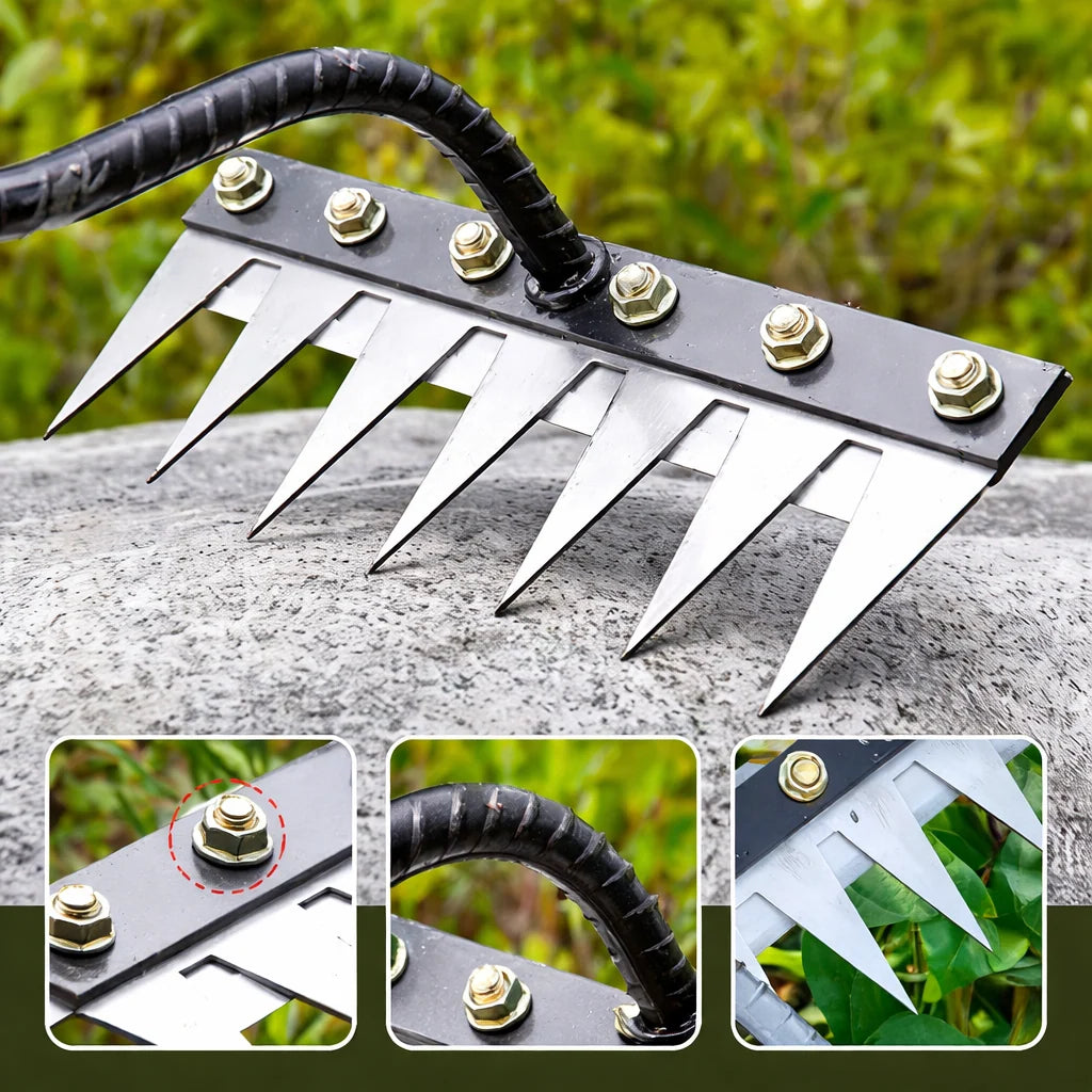 Garden Rake Head Iron 5–8 Tines for Weeding & Soil Aeration