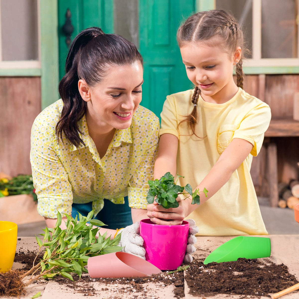 Garden Soil Scoop Set Funnel-Shaped Lightweight Plastic