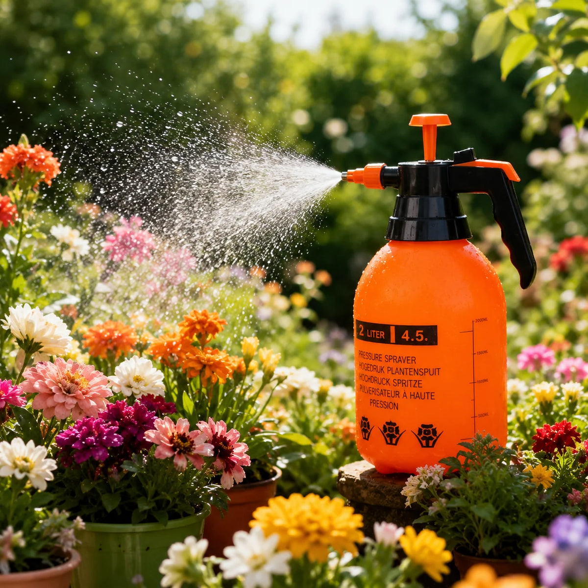 Garden Sprayer Adjustable Mist & Stream 68 Fl Oz