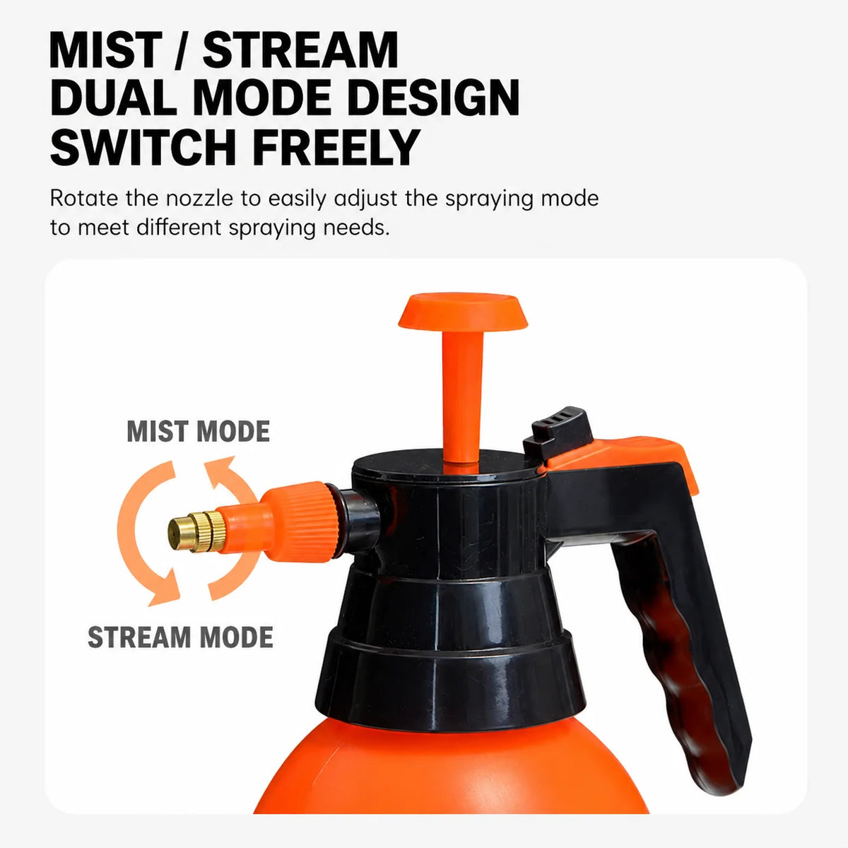 Garden Sprayer Adjustable Mist & Stream 68 Fl Oz