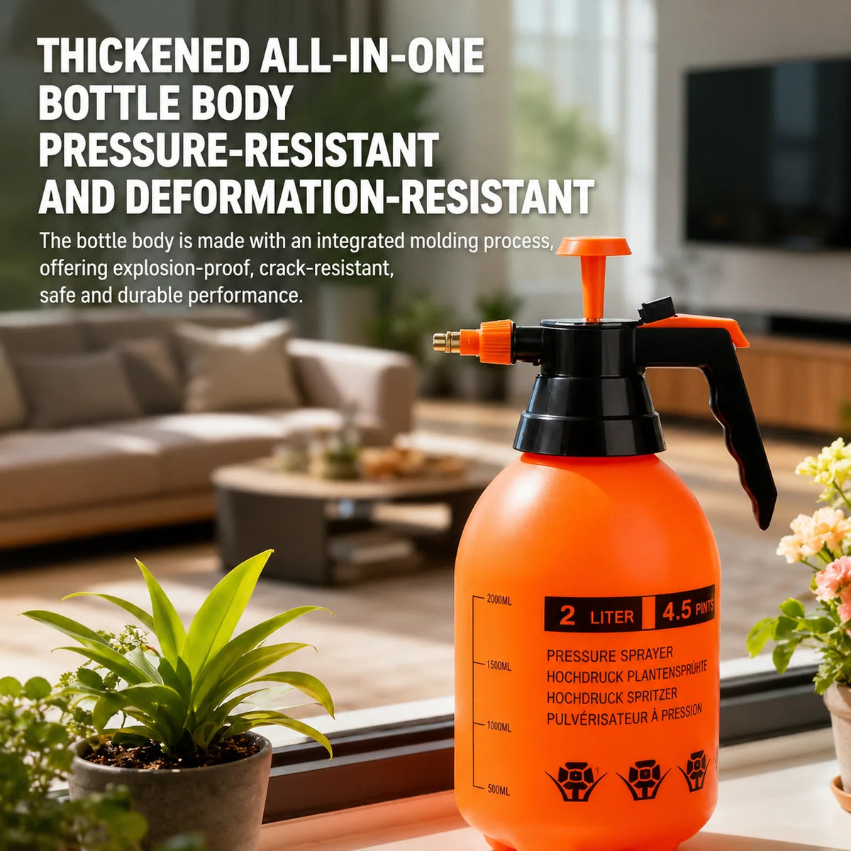 Garden Sprayer Adjustable Mist & Stream 68 Fl Oz