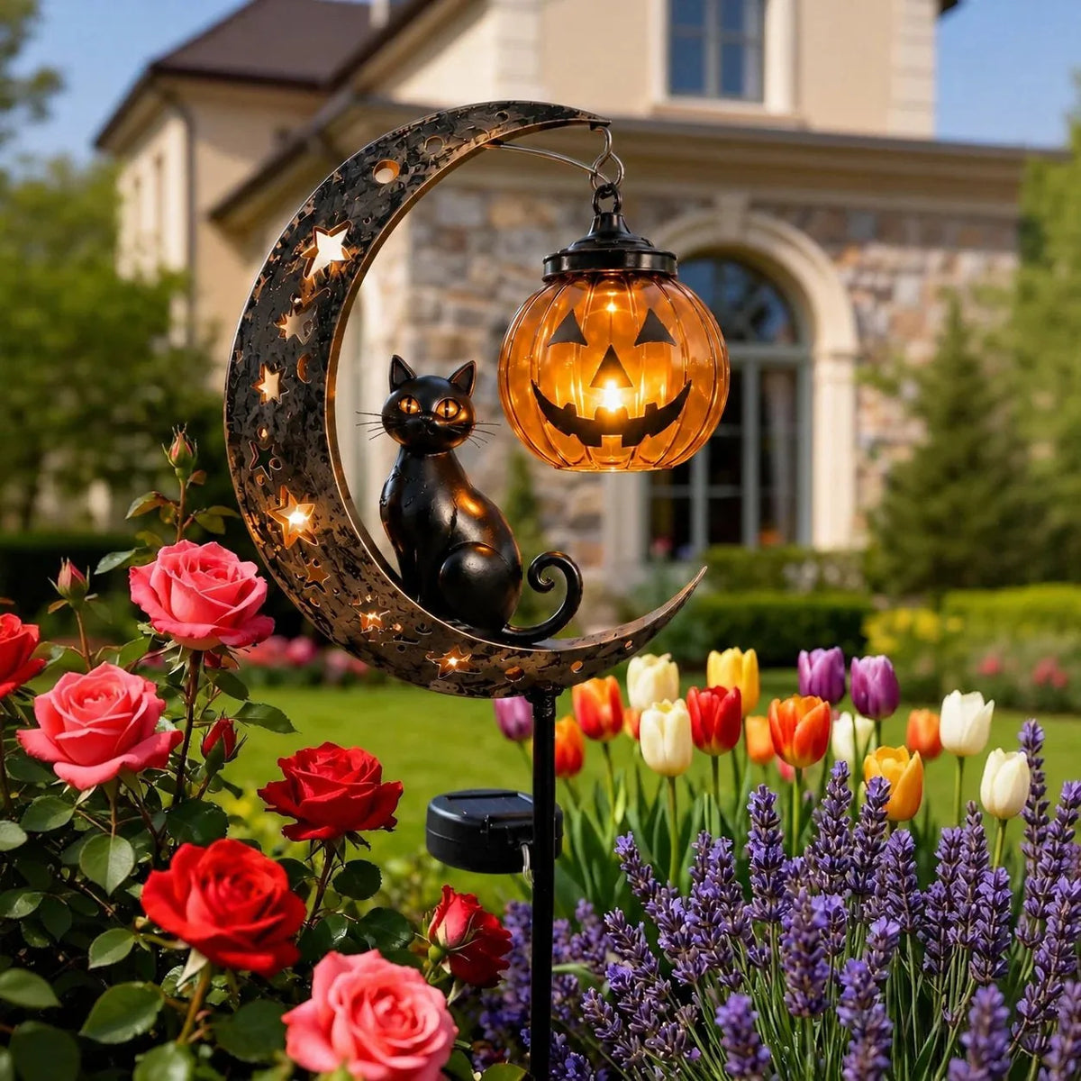 Garden Stake Light Solar Powered Halloween Warm Amber Glow