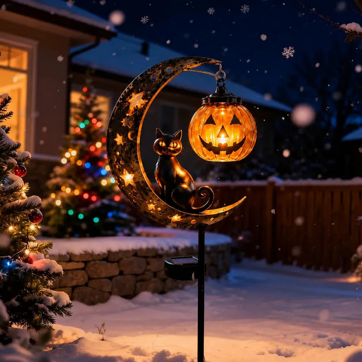 Garden Stake Light Solar Powered Halloween Warm Amber Glow