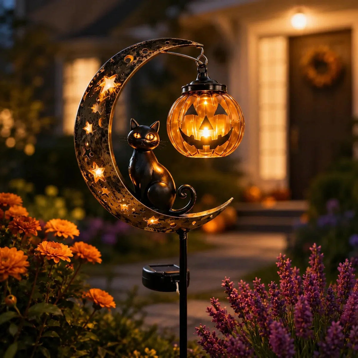Garden Stake Light Solar Powered Halloween Warm Amber Glow