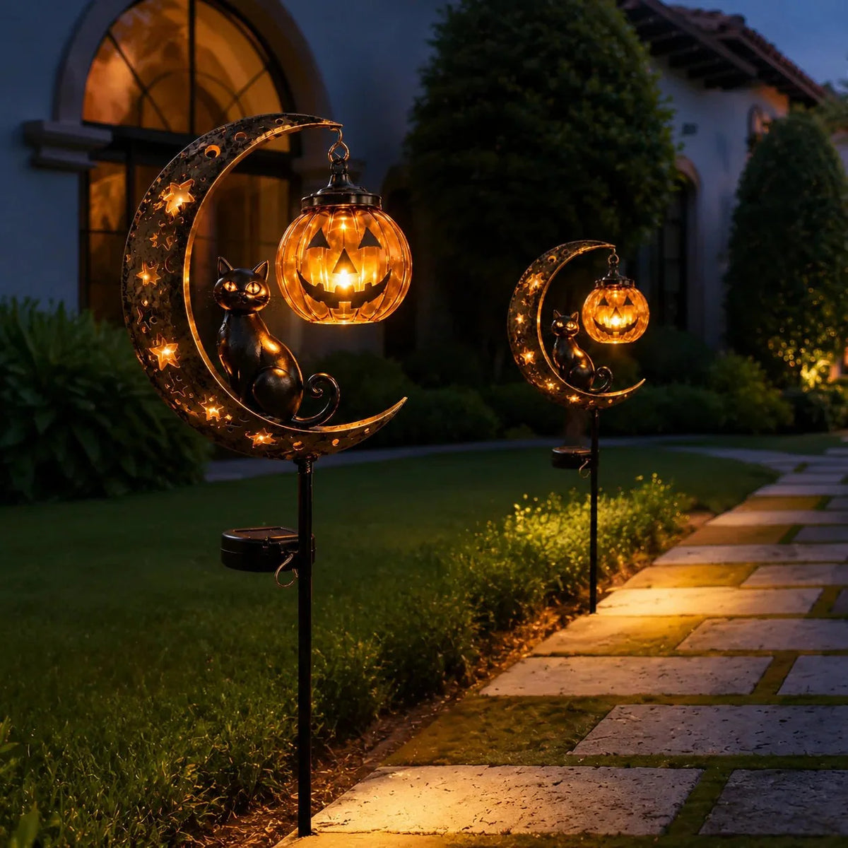 Garden Stake Light Solar Powered Halloween Warm Amber Glow