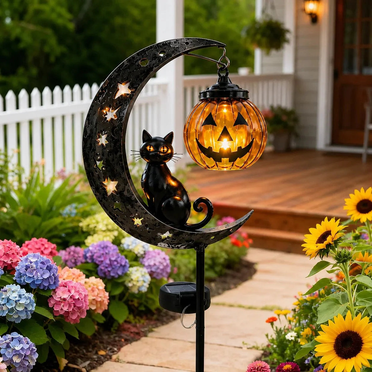 Garden Stake Light Solar Powered Halloween Warm Amber Glow