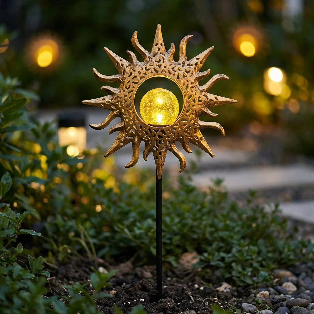 Garden Stake Light Solar-Powered Pattern Projection Automatic Dusk-On