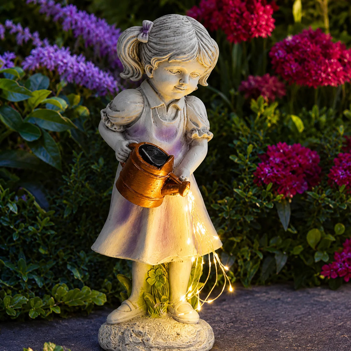 Garden Statue Solar-Powered LED Automatic Night Activation
