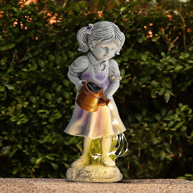 Garden Statue Solar-Powered LED Automatic Night Activation