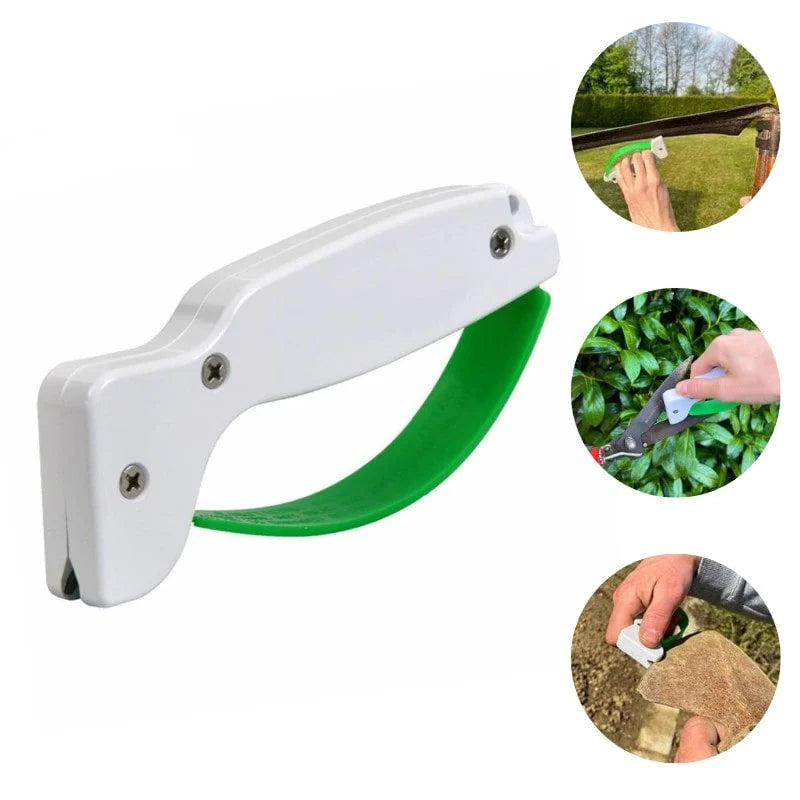 Garden Tool Sharpener Tungsten Carbide Reversible Blade Finger Guard